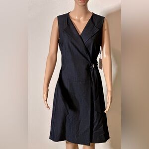Calvin Klein Navy Wrap Midi Dress